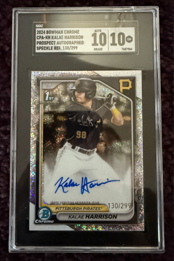 2024 Bowman Chrome - Prospect Auto Speckle Refractor #CPA-KH Kalae Harrison 130 /299 SCG 10/10