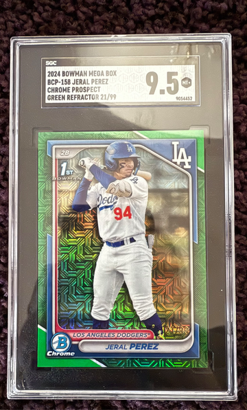 2024cBowman Mega Box Jeral Perez 1st Chrome Prospect Green Refractor 21/99