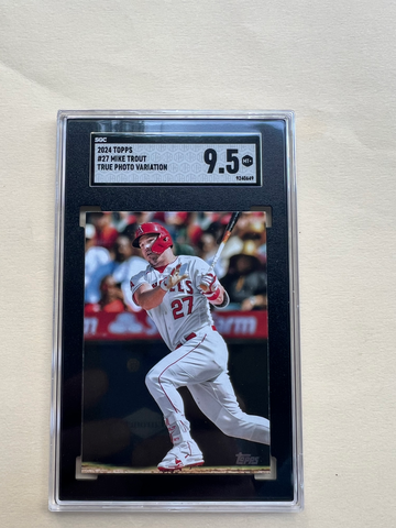 Mike Trout 2024 Topps TRUE PHOTO Variation Rare Short Print #27 Los Angeles Angels SGC 9.5