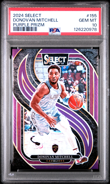2024-25 Select Donovan Mitchell Purple Prizm /99 #155 Premier Level PSA 10