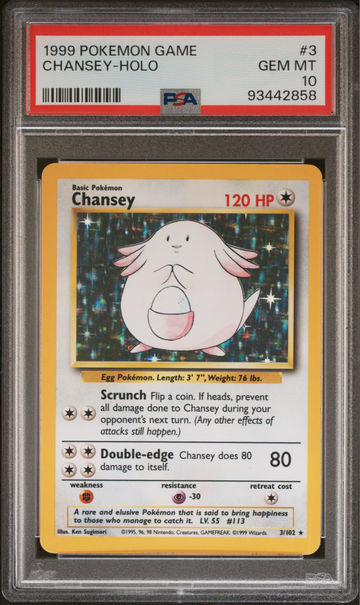 #3 CHANSEY-HOLO | 1999 POKEMON GAME PSA 10