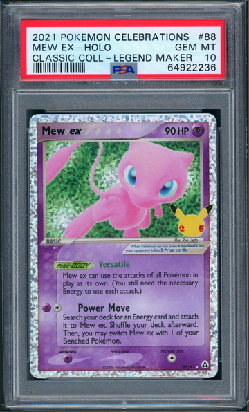 #88 MEW EX-HOLO | 2021 POKEMON CELEBRATIONS CLASSIC COLLECTION PSA 10
