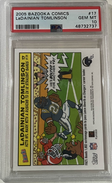 2005 Bazooka Comics #17 LaDainian Tomlinson San Diego Chargers TCU PSA 10