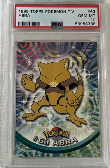 1999 Topps Pokemon TV Animation Abra #63 PSA 10