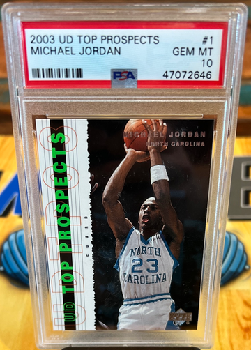 MICHAEL JORDAN PSA 10 2003 UPPER DECK UD TOP PROSPECTS #1 GEM MINT THE SHOT!