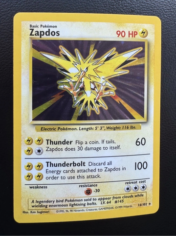 1999 Pokemon Base Set Holo Zapdos