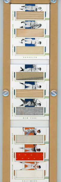 2019 NATIONAL TREASURES LEGENDARY LINEUPS 9 PLAYER GAME USED BOOKLET 09/10 DODGERS YANKEES ORIOLES