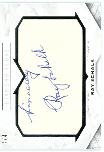 TOPPS 2018 DIAMOND ICONS RAY SCHALK AUTO 4/4