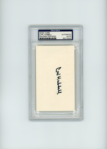 CARL HUBBELL SIGNED INDEX CARD PSA/DNA CERTIFIED
