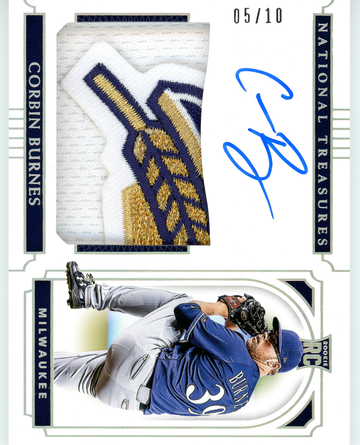 2019 PANINI NATIONAL TREASURES CORBIN BURNES AUTO PATCH 05/10