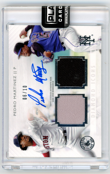 2017 TOPPS DIAMOND ICONS PEDRO MARTINEZ AUTO DUAL RELIC CARD 6/10