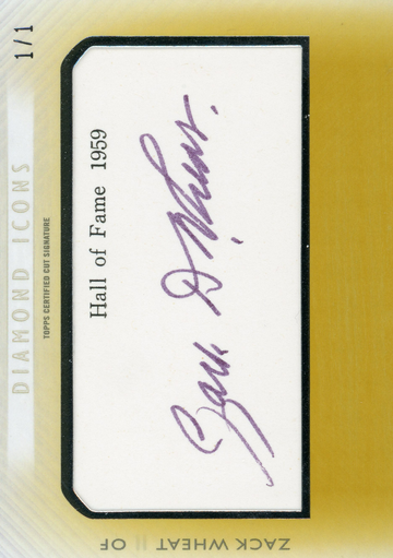 2017 TOPPS DIAMOND ICONS ZACK WHEAT AUTO 1/1