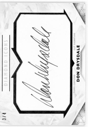 2018 TOPPS DIAMOND ICONS DON DRYSDALE AUTO 3/4