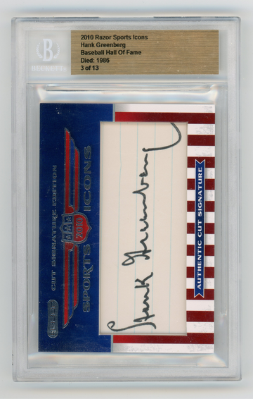 2010 RAZOR SPORTS ICONS HANK GREENBERG AUTO 3/13