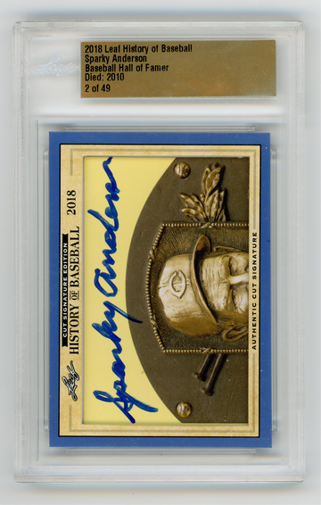 2018 LEAF HISTORY OF BASEBALL SPARKY ANDERSON CUT AUTO 2/49