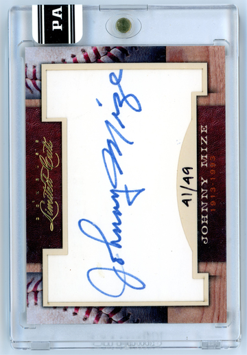2011 PANINI DONRUSS LIMITED CUTS JOHNNY MIZE CUT AUTO 41/49