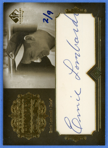 2005 SP LEGENDARY CUTS LEGENDARY BATTERY CUTS ERNIE LOMBARDI CUT AUTO 2/9
