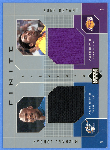 2002 UPPER DECK FINITE ELEMENTS DUAL JERSEY MICHAEL JORDAN KOBE BRYANT