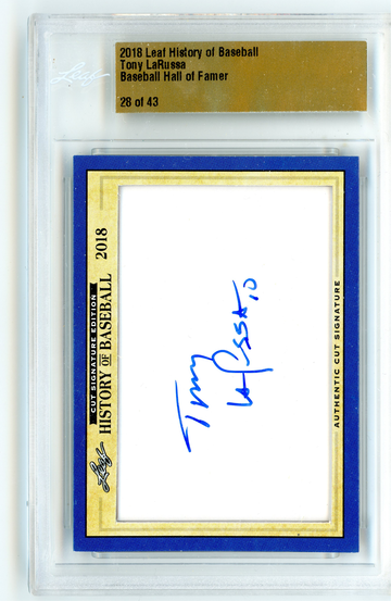 2018 LEAF HISTORY OF BASEBALL TONY LARUSSA CUT AUTO 28/43