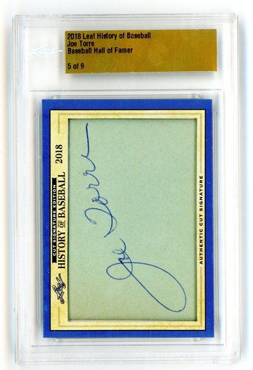 2018 LEAF HISTORY OF BASEBALL JOE TORRE CUT AUTO 5/9