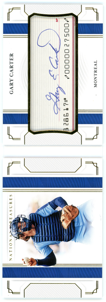2019 NATIONAL TREASURES GARY CARTER BOOKLET AUTO 10/49
