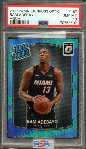  Panini Optic Bam Adebayo Aqua rc  /25 PSA 10