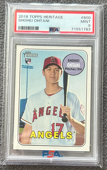 2018 Topps Heritage Shohei Ohtani Rookie Card RC PSA 9 #600
