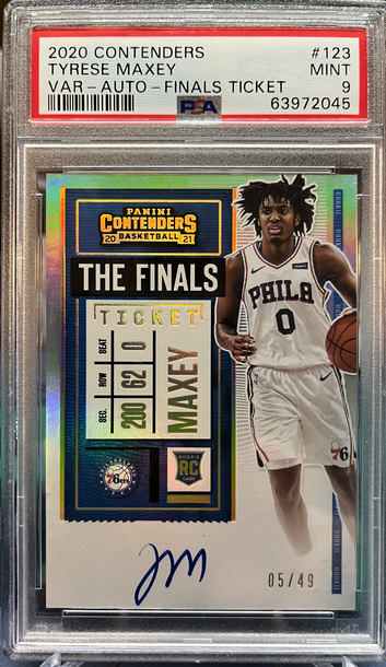 2020 Contenders Finals Ticket Tyrese Maxey Variation Auto RC /49