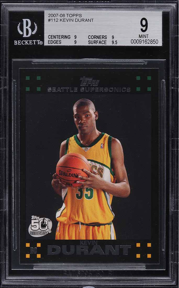 2007 Topps Basketball Kevin Durant ROOKIE #112 BGS 9 MINT
