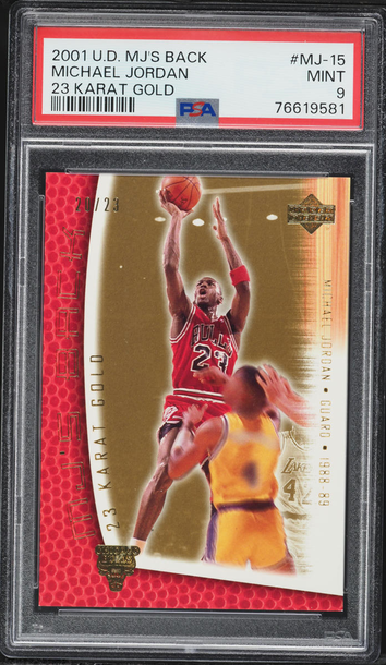 2001 Upper Deck MJ's Back 23 Karat Gold Michael Jordan /23 #MJ-15 PSA 9 MINT