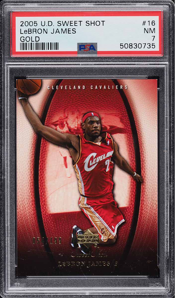 2005 Upper Deck Sweet Shot Gold LeBron James /199 #16 PSA 7 NRMT