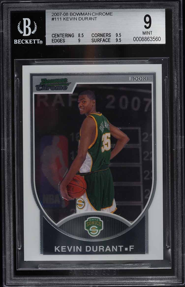 2007 Bowman Chrome Kevin Durant ROOKIE /2999 #111 BGS 9 MINT