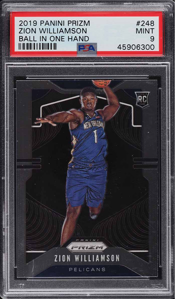 2019 Panini Prizm Ball In One Hand Zion Williamson ROOKIE #248 PSA 9 MINT