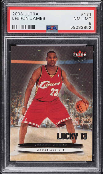 2003 Ultra Lucky 13 LeBron James ROOKIE /500 #171 PSA 8 NM-MT