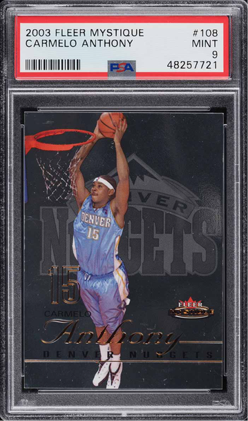 2003 Fleer Mystique Carmelo Anthony ROOKIE /999 #108 PSA 9 MINT
