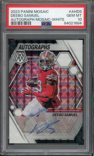 2023 Deebo Samuel Panini Mosaic Auto PSA 10