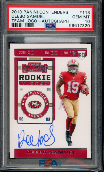 2019 Deebo Samuel Rookie Ticket Auto PSA 10