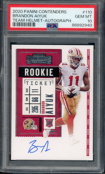 2020 Brandon Aiyuk Rookie Ticket Auto PSA 10 