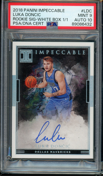 2018 Luka Doncic Impeccable Auto PSA 9/10