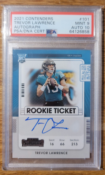 2021 Panini Contenders Football Trevor Lawrence Rookie Ticket on card auto.