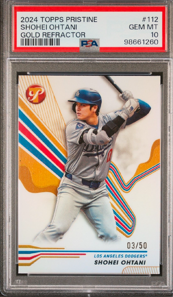 2024 TOPPS PRISTINE | GOLD REFRACTOR [#3/50]SHOHEI OHTANI 112 Psa 10