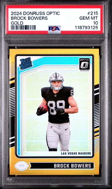 2024 PANINI DONRUSS OPTIC 215 BROCK BOWERS GOLD PSA 10