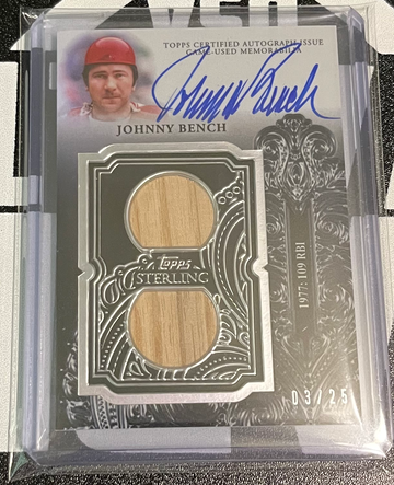 2023 Topps Sterling Johnny Bench dual relic auto /25