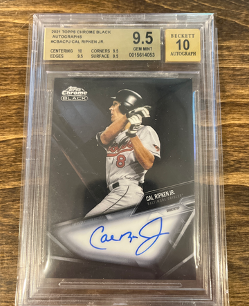 2021 Topps Chrome Black Autographs Cal Ripken Jr BGS 9.5 10 auto