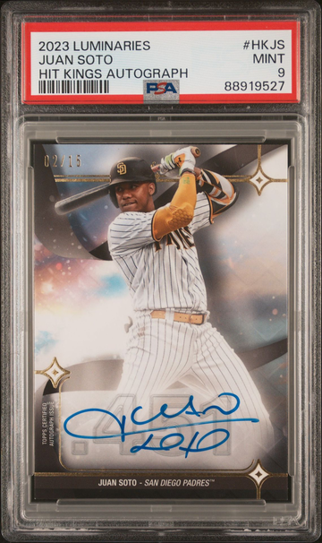 2023 Topps Luminaries Juan Soto auto /15 PSA 9