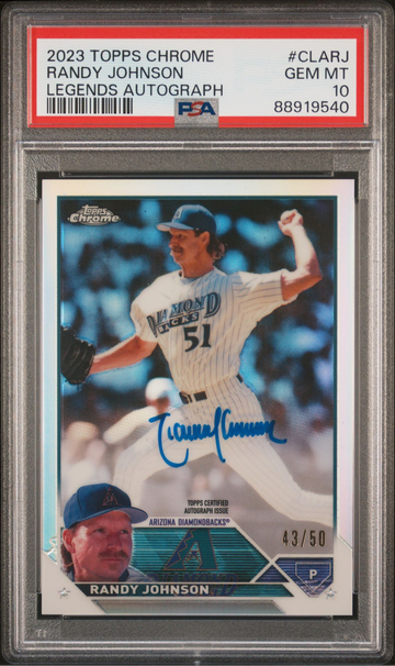 2023 Topps Chrome Randy Johnson Legends auto /50 PSA 10
