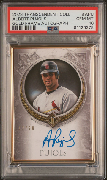 2023 Topps Transcendent Albert Pujols framed auto /20 PSA 10 pop 1