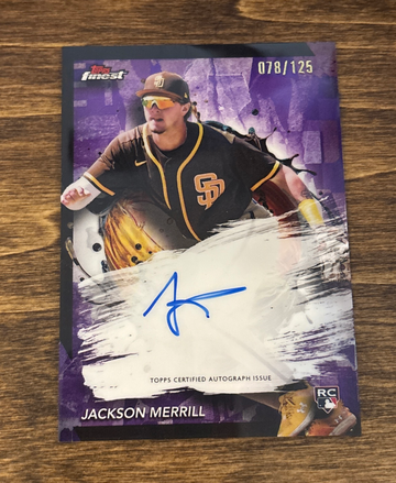 2024 Topps Finest Jackson Merrill purple auto /125