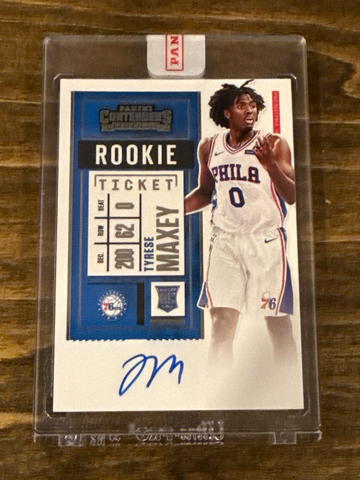 2020-21 Panini Contenders Rookie Ticket Tyrese Maxey auto