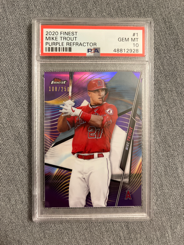 2020 Finest Mike Trout Purple Refractor PSA 10